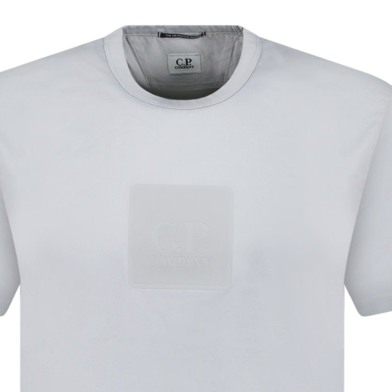 Tシャツ・カットソー C.P. COMPANY Men T-shirt Grey 18CMTS085A005431R 935 CP Company Rubber Logo T-Shirt Cumin - Outlet Sale Always