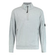 CP Company Collar 1/4 Zip Diagonal Raised Fleece Grey Melange - Boinclo ltd - Outlet Sale Under Retail