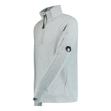 CP Company Collar 1/4 Zip Diagonal Raised Fleece Grey Melange - Boinclo ltd - Outlet Sale Under Retail