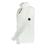 CP Company Collar 1/4 Zip Diagonal Raised Fleece White - Boinclo ltd - Outlet Sale Under Retail