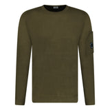 CP Company Cotton Arm Lens Knit Sweatshirt Khaki - Boinclo ltd - Outlet Sale Under Retail