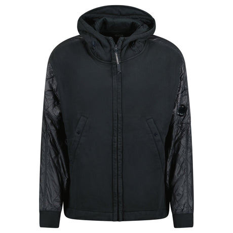 CP Company Diagonal Raised Mixed Quilted Hooded Black Sand - Boinclo - Outlet Sale Under Retail