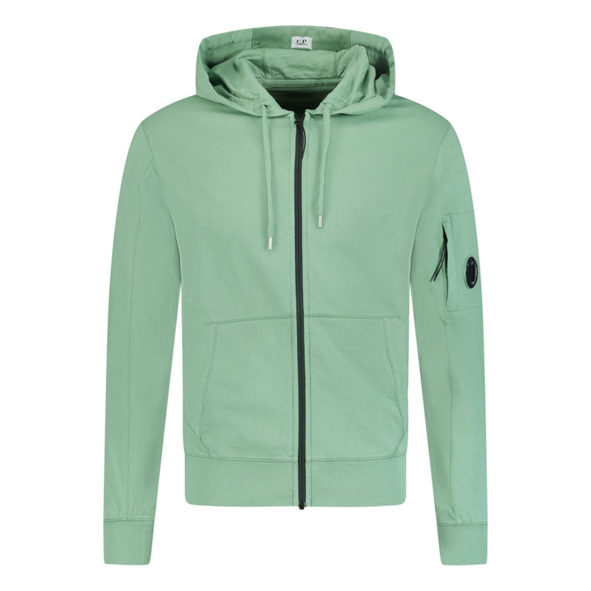 CP Company Hooded Sweatshirt Lens Zip Up Light Fleece Green - Boinclo ltd - Outlet Sale Under Retail