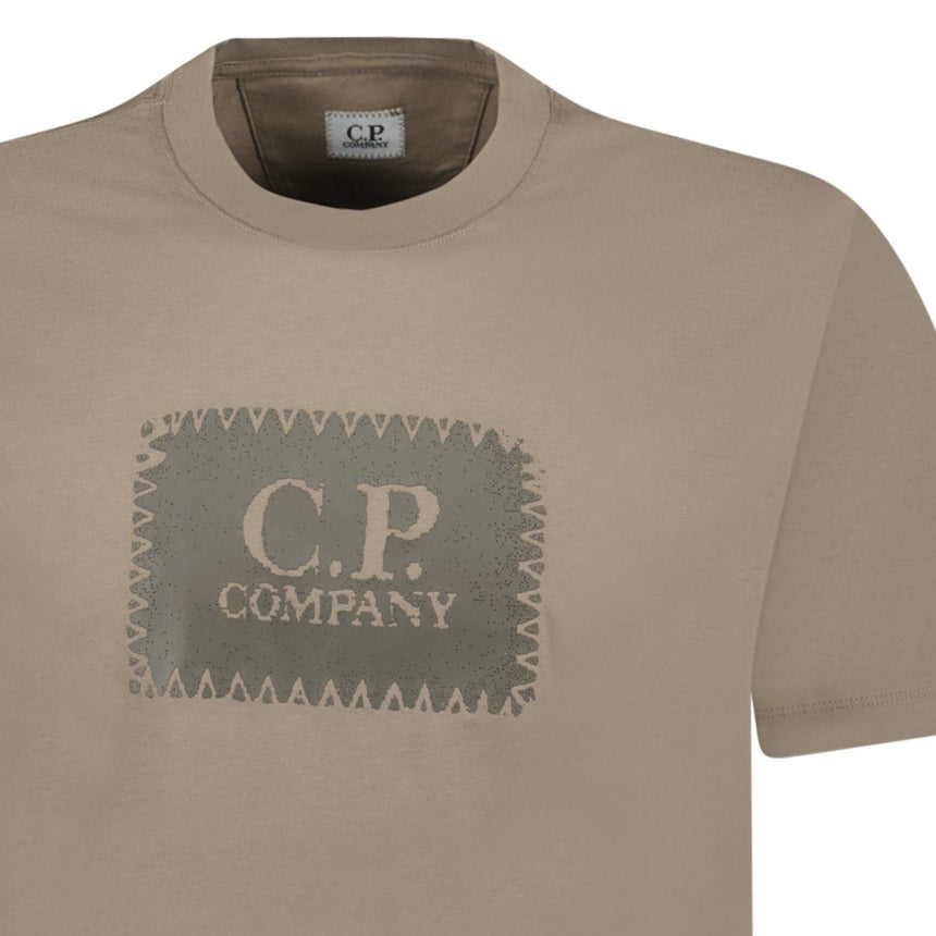 CP Company Label Style Logo T-Shirt Walnut Brown - Boinclo - Outlet Sale Under Retail