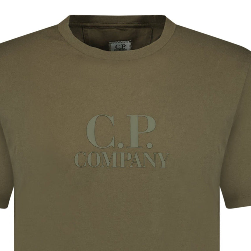 CP Company Large Logo T - Shirt Military Green - Boinclo ltd - Outlet Sale Under Retail