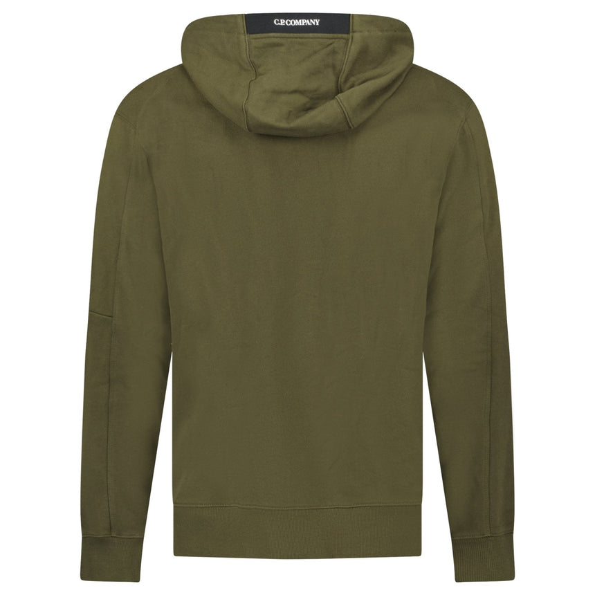CP Company Lens Diagonal Raised Hooded Fleece Ivy Green - Boinclo - Outlet Sale Under Retail