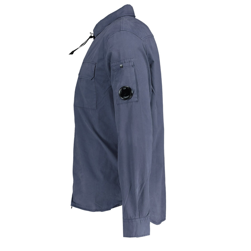 Zip Lens Pocket Overshirt Dark Blue