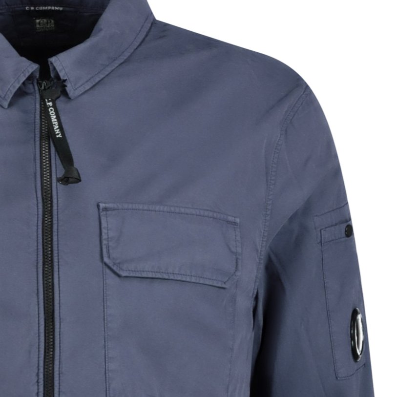 Zip Lens Pocket Overshirt Dark Blue