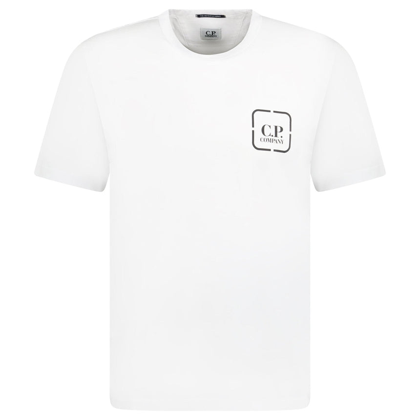 CP Company Metropolis Stamp Print Mercerised T-Shirt White - Boinclo - Outlet Sale Under Retail