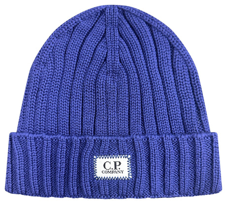 CP Company Patch Logo Wool Beanie Dark Blue - Boinclo - Outlet Sale Under Retail