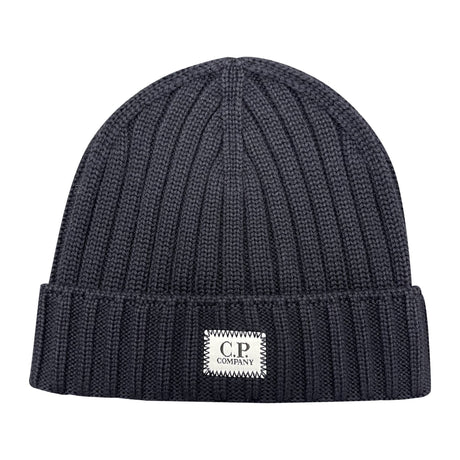 CP Company Patch Logo Wool Beanie Navy - Boinclo - Outlet Sale Under Retail