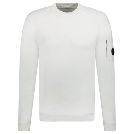 CP Company Sea Island Knitted Lens Sweatshirt White - Boinclo - Outlet Sale Under Retail