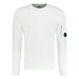 CP Company Sponge Knit Arm Lens Sweatshirt White - Boinclo ltd - Outlet Sale Under Retail