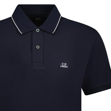 CP Company Stretch Piquet Striped Collar Polo Shirt Navy - Boinclo - Outlet Sale Under Retail