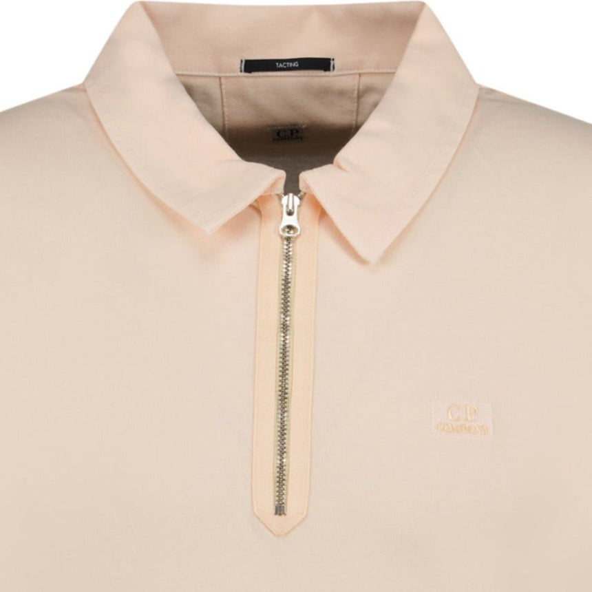 CP Company Tacting Piquet Zip Polo - Shirt Pink - Boinclo ltd - Outlet Sale Under Retail