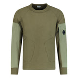 CP Company Zip Pocket Arm Lens Sweatshirt Khaki - Boinclo ltd - Outlet Sale Under Retail