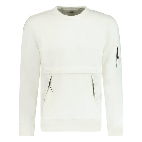 CP Company Zip - Pocket Lens Sweatshirt White - Boinclo ltd - Outlet Sale Under Retail