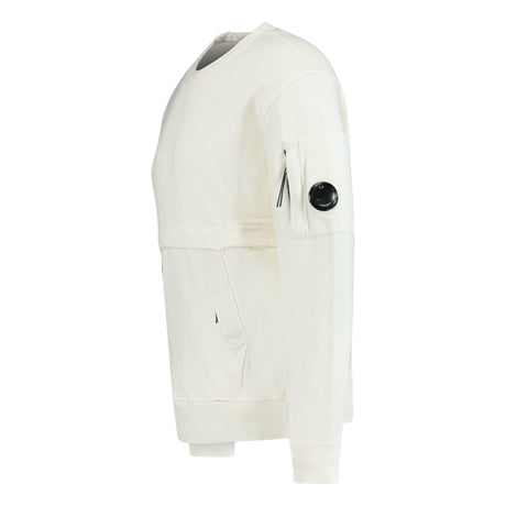 CP Company Zip - Pocket Lens Sweatshirt White - Boinclo ltd - Outlet Sale Under Retail