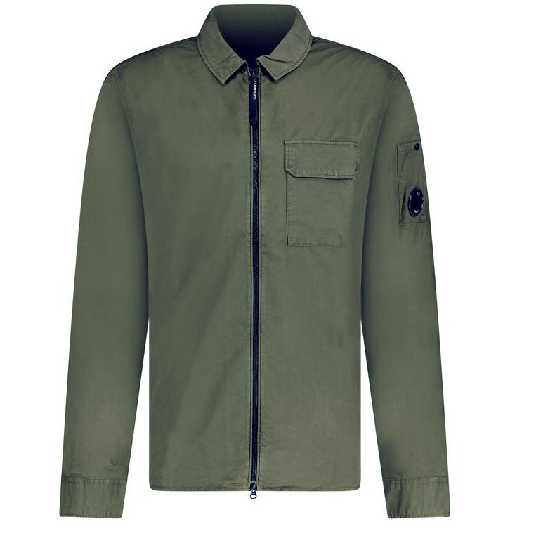 Color variation of Zip 'Gabardine' Overshirt Khaki