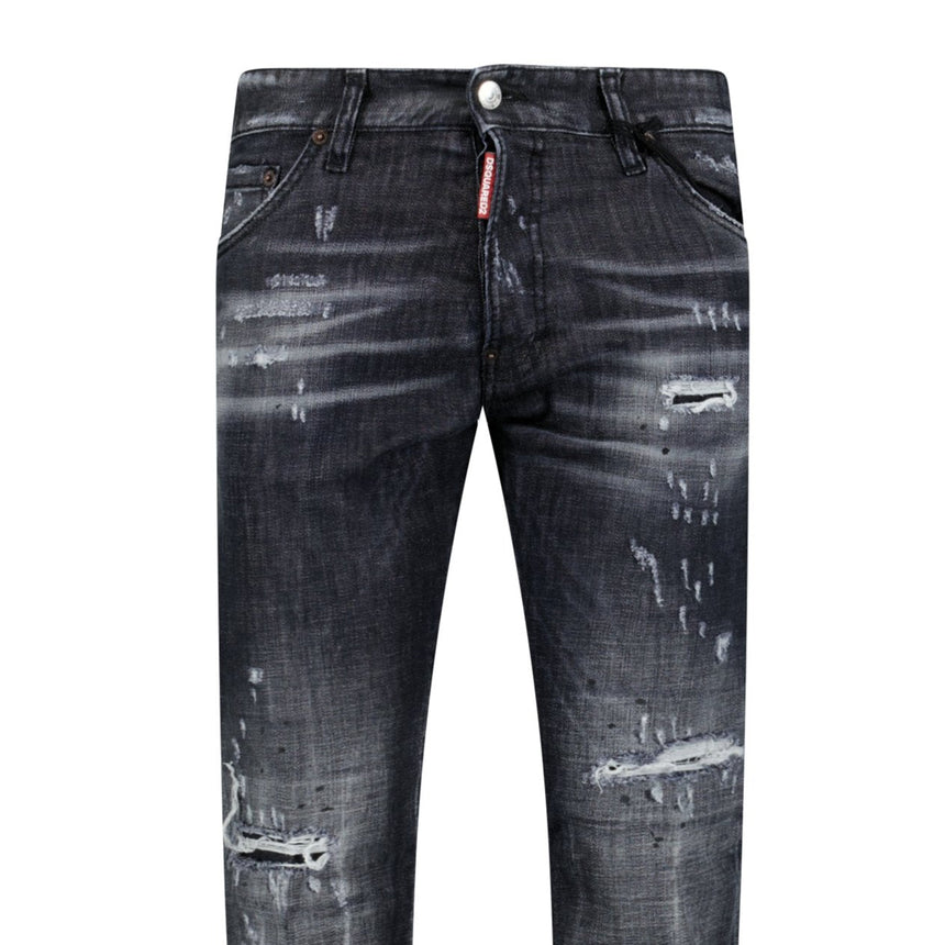 DSquared2 'Cool Guy' Print Logo Slim Fit Jeans Black - Boinclo ltd - Outlet Sale Under Retail