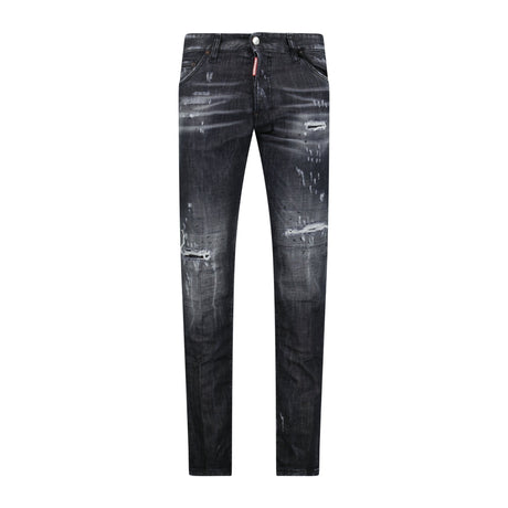 DSquared2 'Cool Guy' Print Logo Slim Fit Jeans Black - Boinclo ltd - Outlet Sale Under Retail