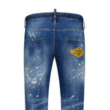 DSquared2 'Skinny Dan ' Paint Splatter Jeans Blue - Boinclo ltd - Outlet Sale Under Retail