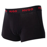 Hugo Boss Hugo 3 Pack Cotton Stretch Trunks Black & Red - Boinclo - Outlet Sale Under Retail