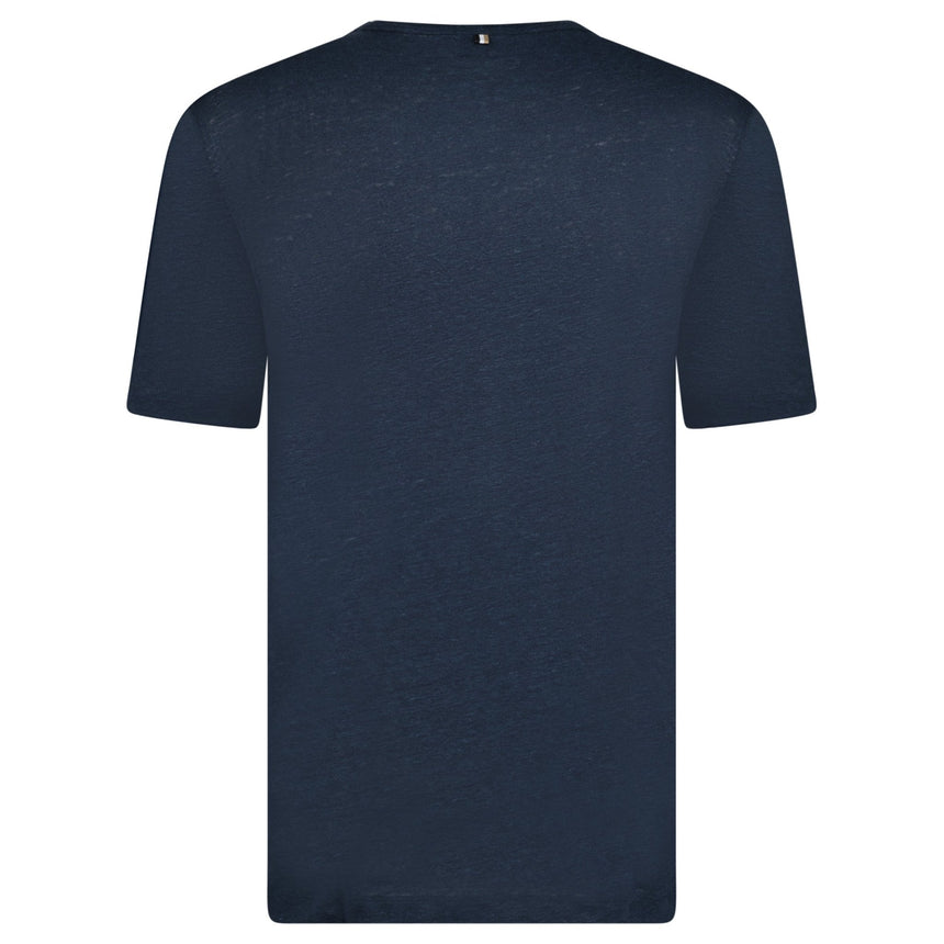 Hugo Boss Linen Tiburt T-Shirt Navy - Boinclo - Outlet Sale Under Retail