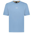 Hugo Boss Relaxed - Fit T-Shirt in Stretch Cotton with Logo Print Blue - Boinclo - Outlet Sale Under Retail