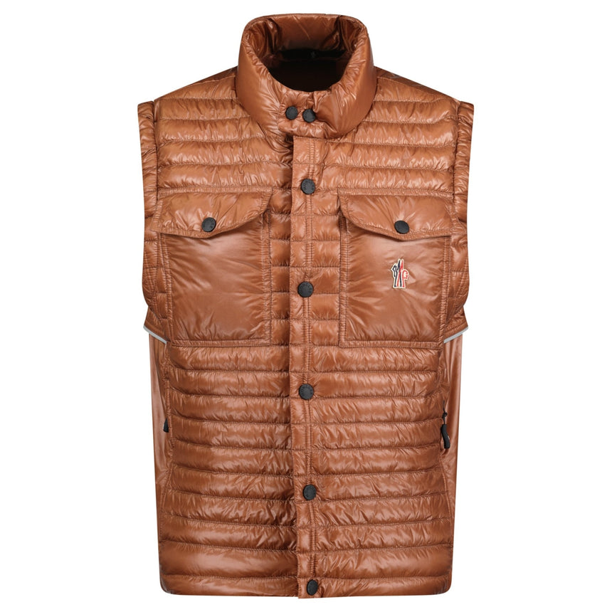 Moncler Grenoble 'Ollon' Fabric Gilet Brown - Boinclo - Outlet Sale Under Retail