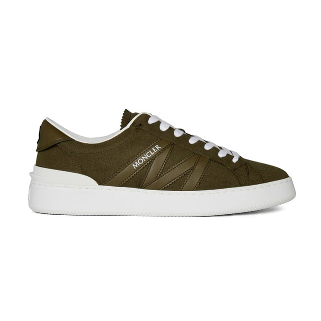 MONCLER MONACO SUEDE TRAINERS KHAKI / WHITE - Boinclo ltd - Outlet Sale Under Retail