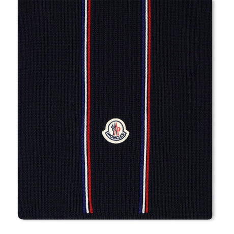 Moncler Virgin Wool Logo Scarf Navy - Boinclo - Outlet Sale Under Retail