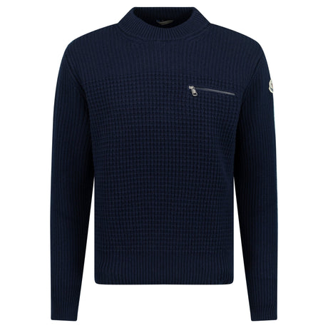 Moncler Wool & Cashmere Jumper Navy - Boinclo - Outlet Sale Under Retail