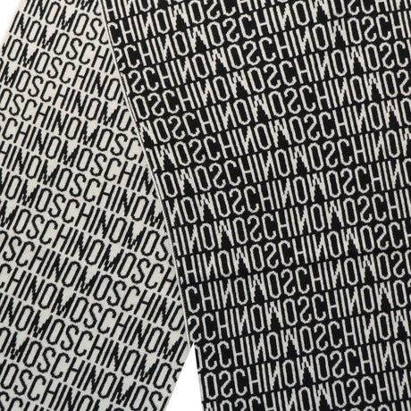 Moschino Reversible Wool Scarf White & Black - Boinclo ltd - Outlet Sale Under Retail