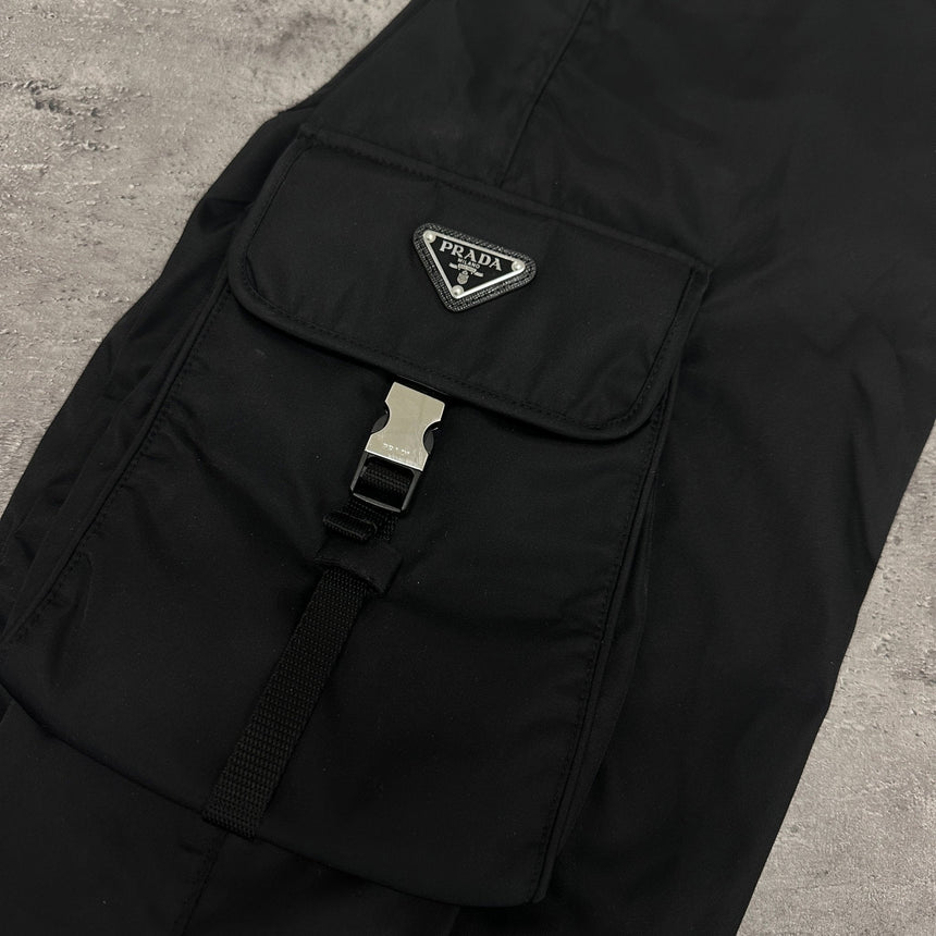 PRADA METAL APPLIQUE RE - NYLON CARGO TROUSERS - Boinclo ltd - Outlet Sale Under Retail