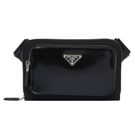 Prada Metal Logo Leather Belt Bag Black - Boinclo ltd - Outlet Sale Under Retail