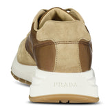 Prada Prax 01 Triangle Logo Suede Trainers Brown & Beige - Boinclo - Outlet Sale Under Retail