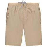 Black Rubber Logo Swim Shorts Beige