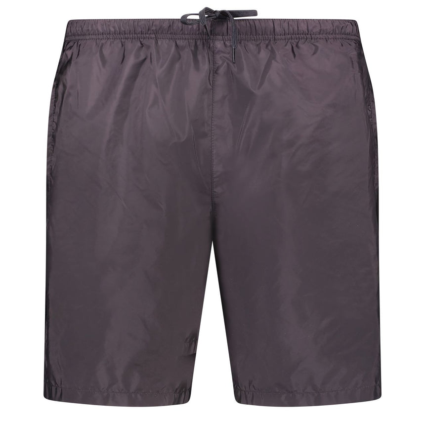 Black Rubber Logo Swim Shorts Black