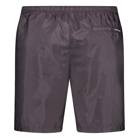 Black Rubber Logo Swim Shorts Black