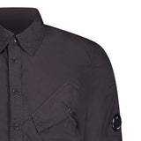 Zip Lens Chrome Overshirt Jacket Black