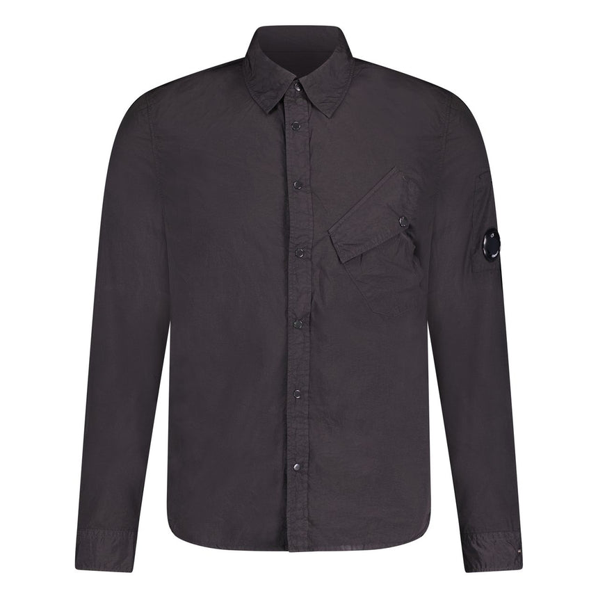 Zip Lens Chrome Overshirt Jacket Black