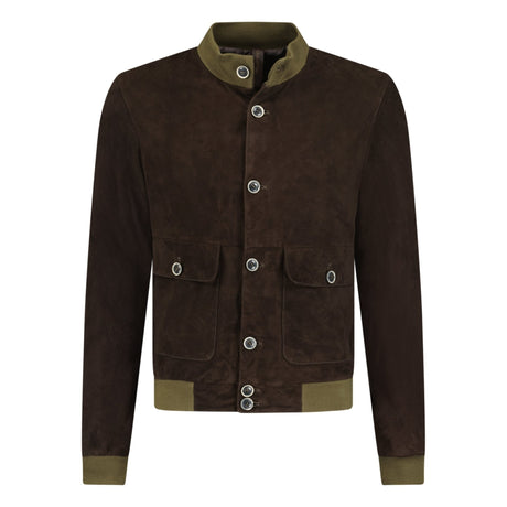 Ruffo Button - Up Suede Jacket Brown - Boinclo ltd - Outlet Sale Under Retail