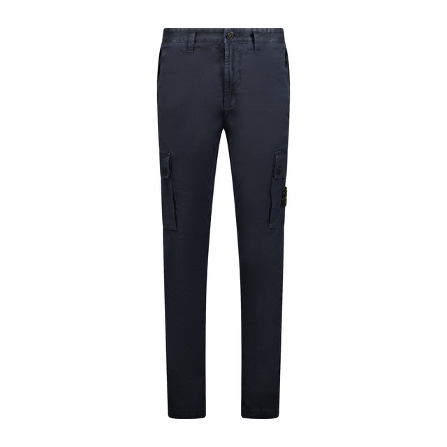 Stone Island Badge Cotton Cargo Trousers Navy - Boinclo ltd - Outlet Sale Under Retail