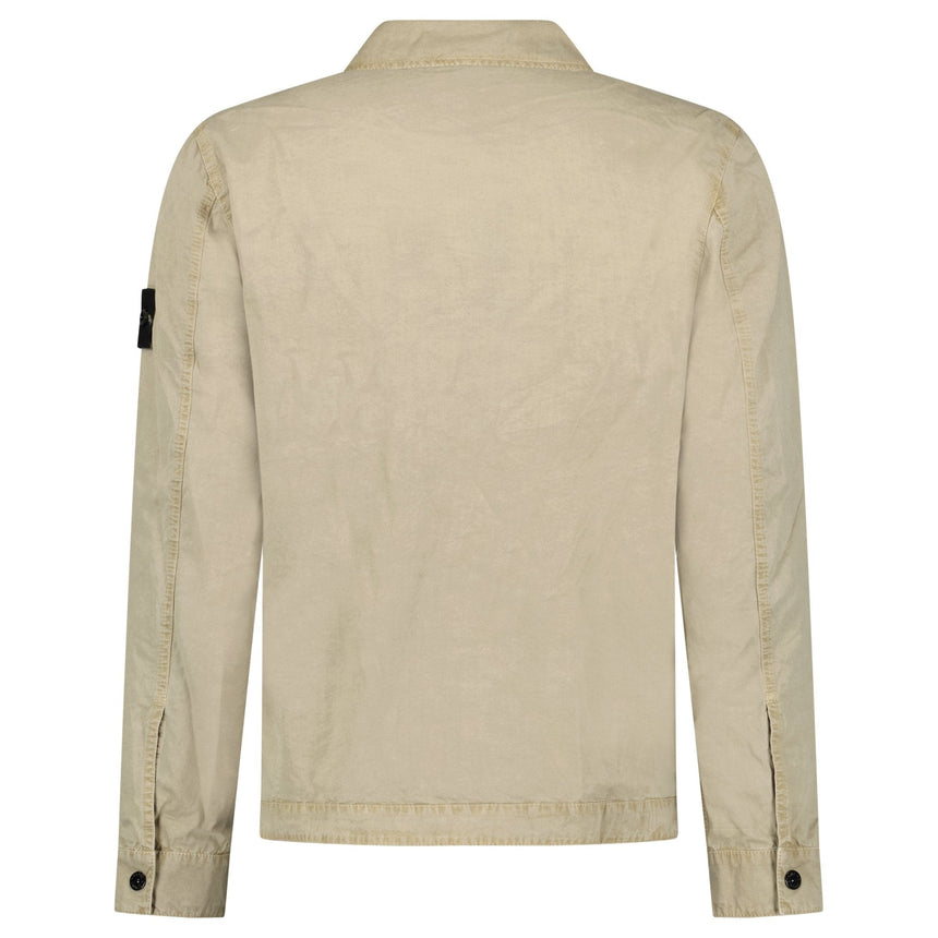 Stone Island Brushed Organic Cotton Canvas Overshirt in Desert - Boinclo - Outlet Sale Under Retail