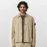 Stone Island Brushed Organic Cotton Canvas Overshirt in Desert - Boinclo - Outlet Sale Under Retail