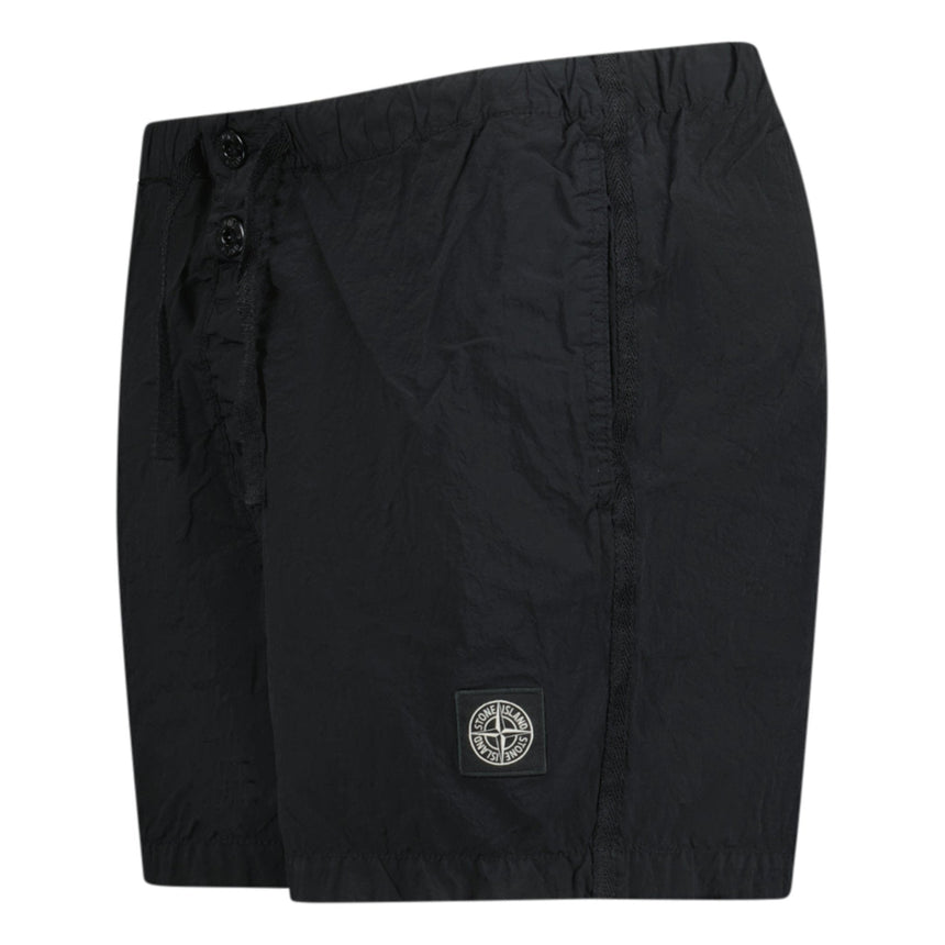 Stone Island Chrome Swim Shorts With Buttons Black - Boinclo ltd - Outlet Sale Under Retail