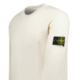 Stone Island Compass - Badge Wool Blend Jumper Cream - Boinclo - Outlet Sale Under Retail