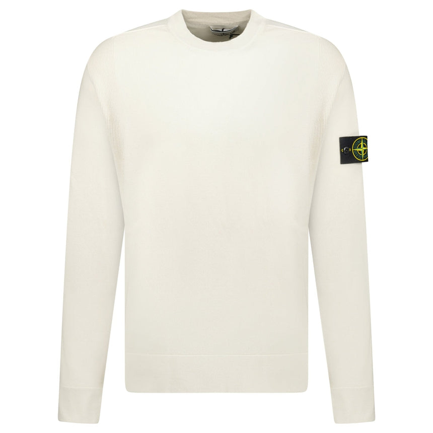 Stone Island Compass - Badge Wool Blend Jumper Cream - Boinclo - Outlet Sale Under Retail