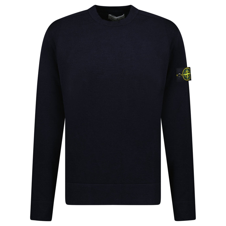 Stone Island Compass - Badge Wool Blend Jumper Navy - Boinclo - Outlet Sale Under Retail